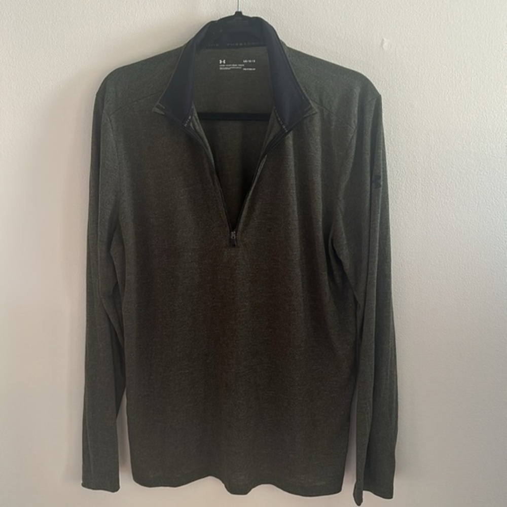 Men’s Under Armour Large Green Long Sleeve Quarter Zip Tee Pullover